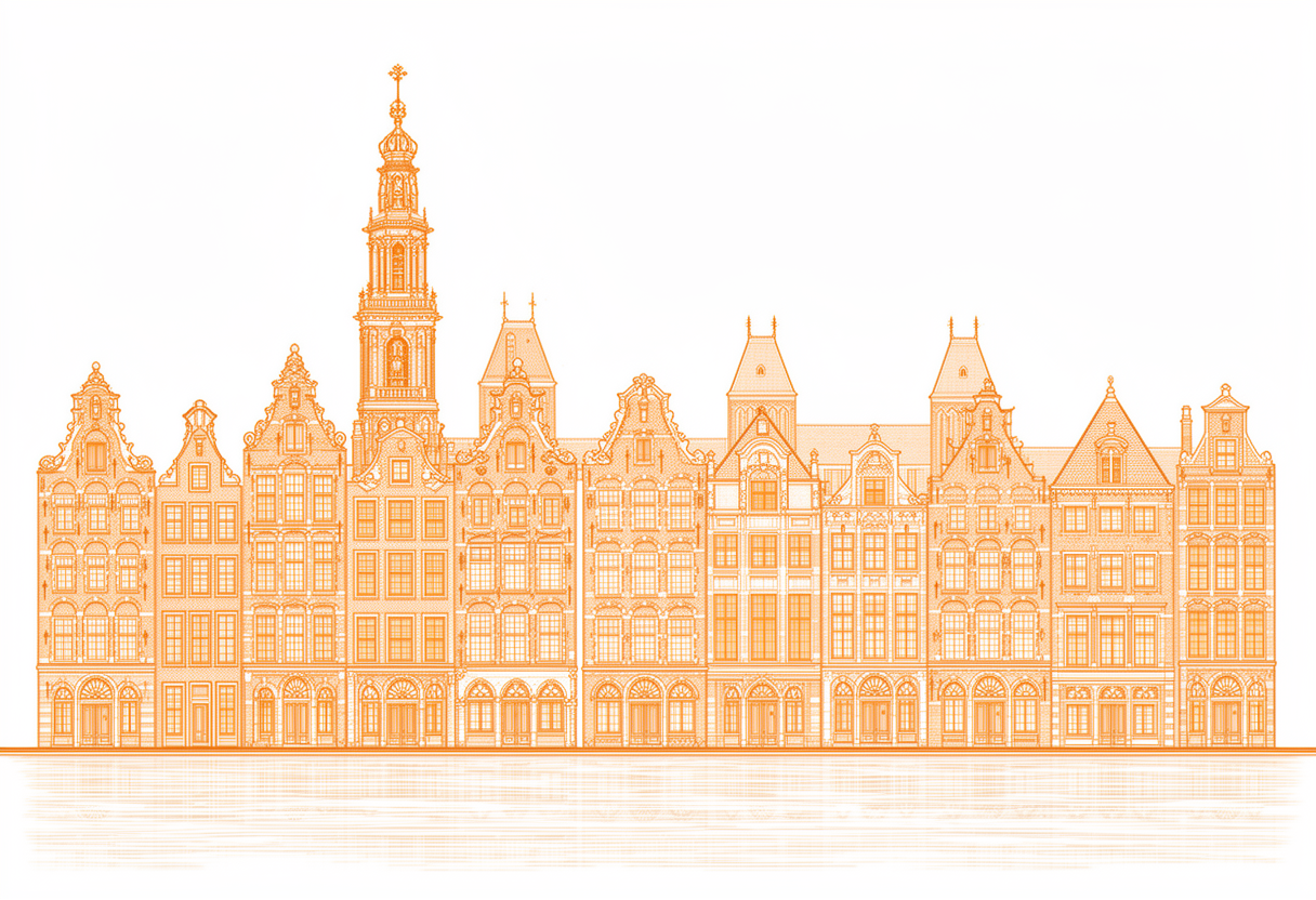 Amsterdam Collection - Orange Cityscape
