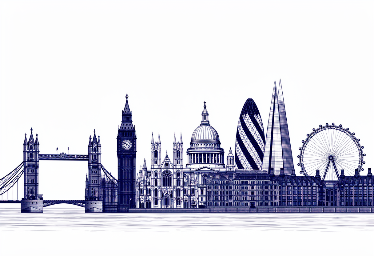 London Collection - Navy Skyline
